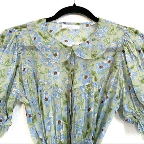 SOLD NWT Doen Mira Green Strawberry Dres, Size S, Pristine, 100% silk - Picture 9 of 12